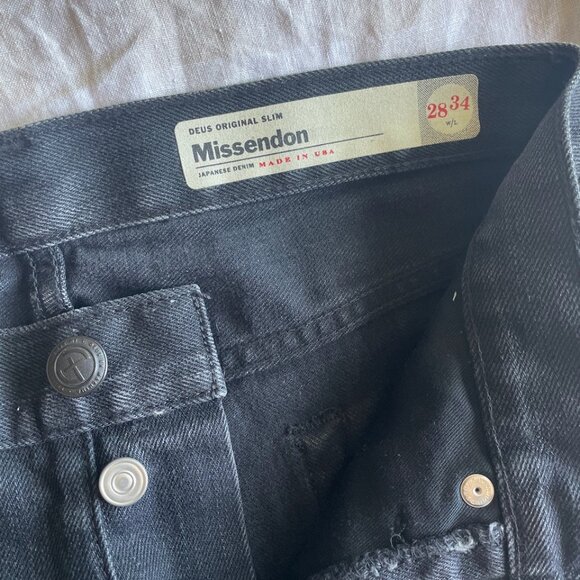 Deus Ex Machina Original Slim Missendon Japanese Denim, vintage black 28/34 BNWT - Picture 1 of 6